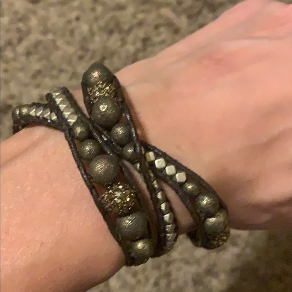 Brown leather LUCKY BRAND wrap bracelet